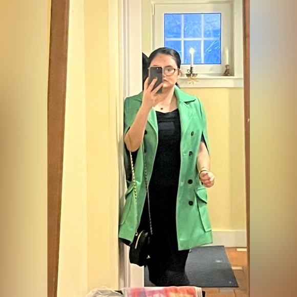 Blair Waldorf Inspired Green Sleeveless Jacket Rare Gossip Girl Style - Picture 2 of 15